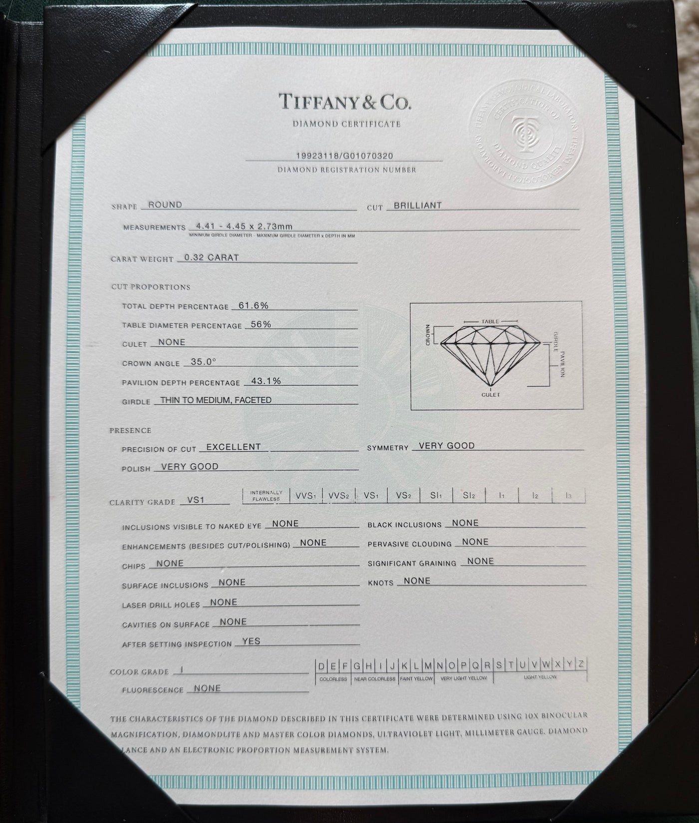 Tiffany & Co Engagement Ring 0.60 Ct