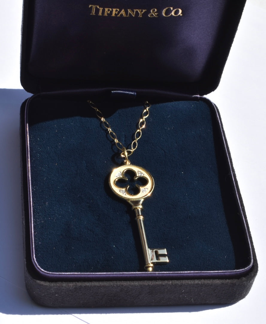 Tiffany & Co Key Diamond Necklace 18k