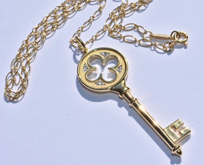 Tiffany & Co Key Diamond Necklace 18k