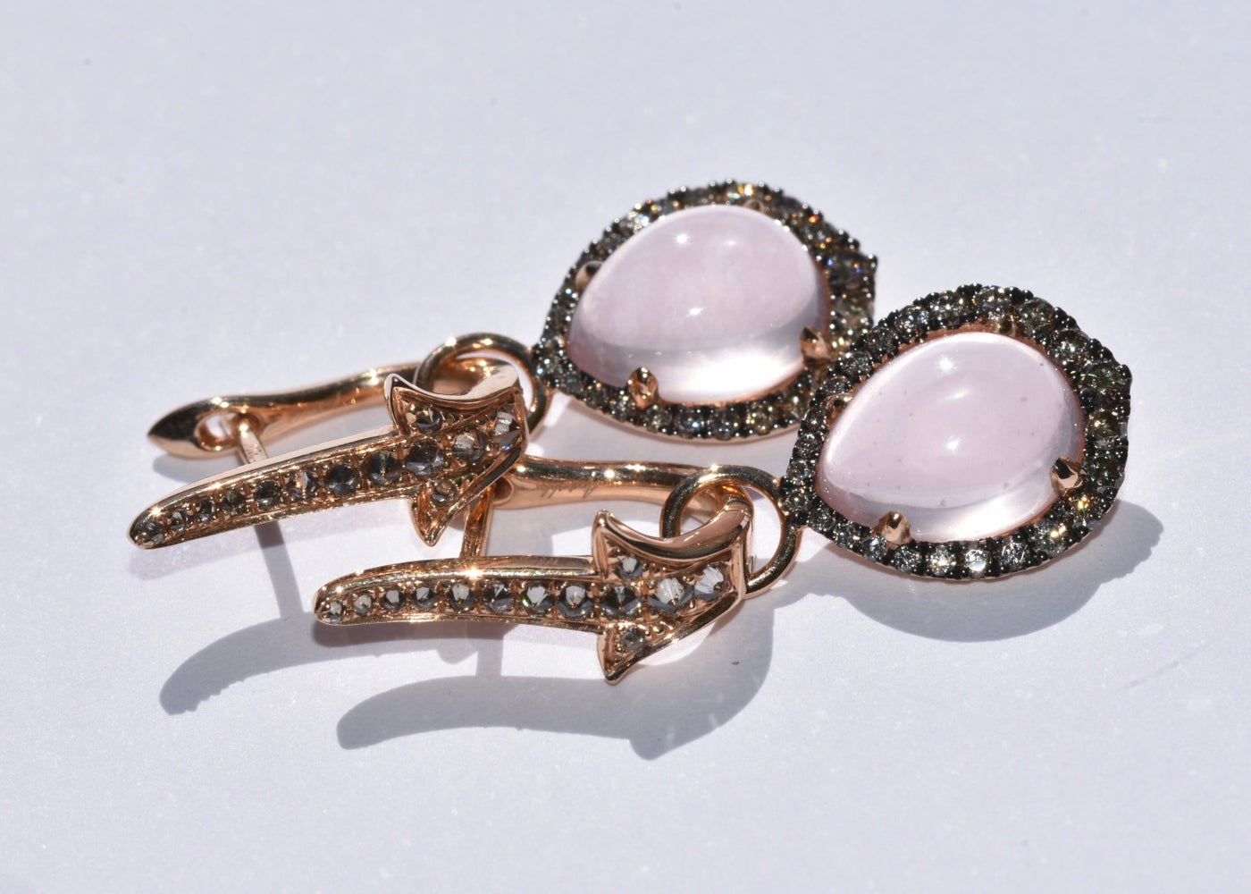 Annoushka Diamond & Rose Quartz Earrings 18k