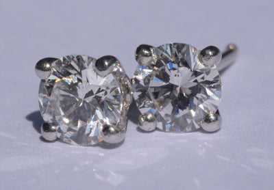 Diamond Solitaire Earrings 1.22 Ct