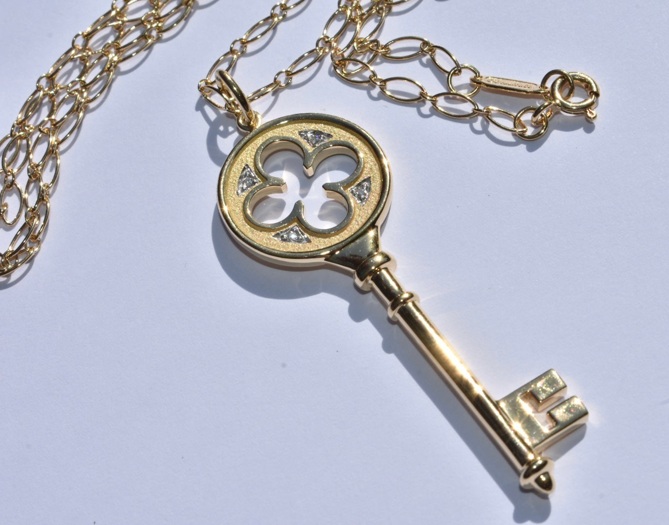 Tiffany & Co Key Diamond Necklace 18k