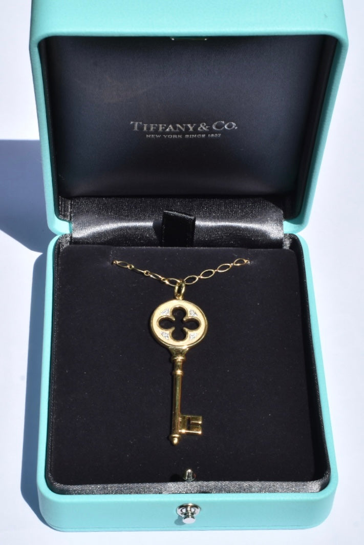 Tiffany & Co Key Diamond Necklace 18k