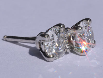 Diamond Solitaire Earrings 1.22 Ct
