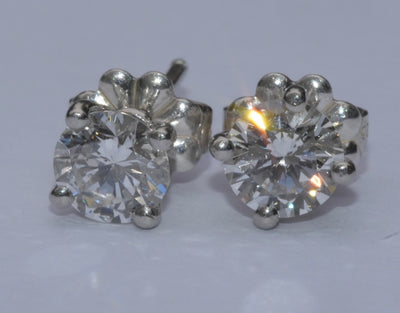 Diamond Solitaire Earrings 1.22 Ct