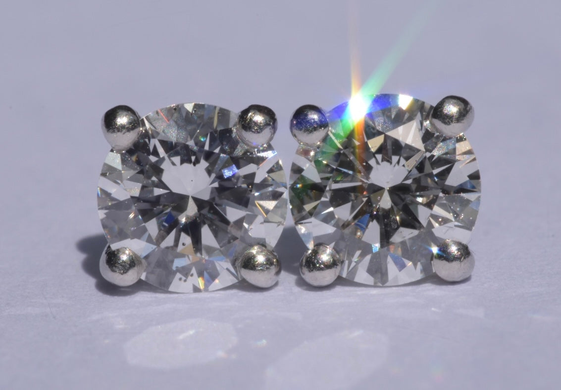 Diamond Solitaire Earrings 1.22 Ct