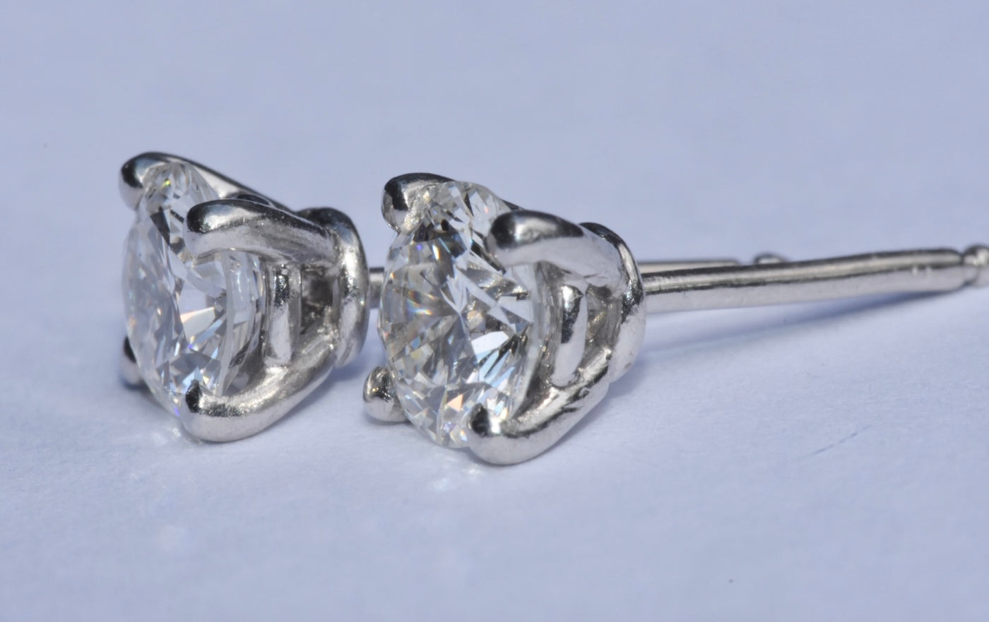 Diamond Solitaire Earrings 1.22 Ct