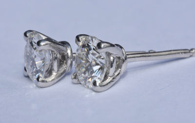 Diamond Solitaire Earrings 1.22 Ct