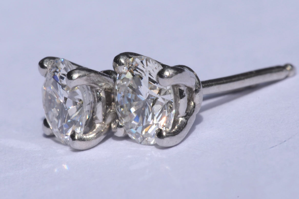 Diamond Solitaire Earrings 1.22 Ct
