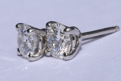Diamond Solitaire Earrings 1.22 Ct