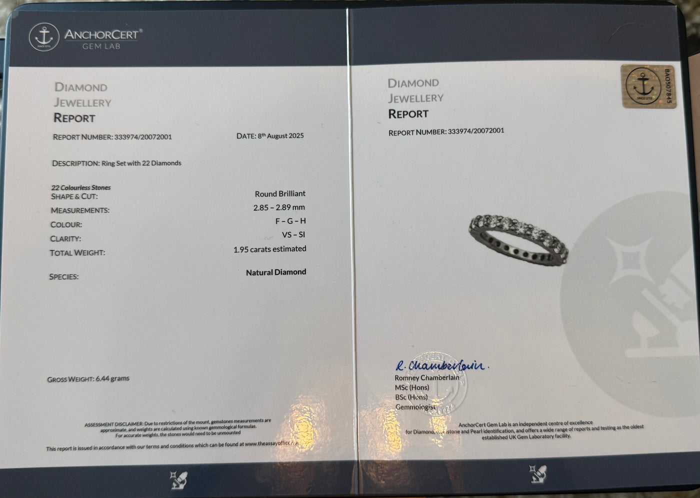 Platinum Diamond Eternity Ring 1.95 carat