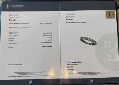 Platinum Diamond Eternity Ring 1.95 carat