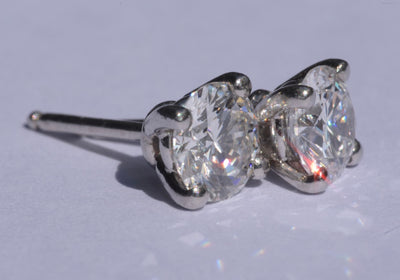 Diamond Solitaire Earrings 1.22 Ct