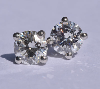 Diamond Solitaire Earrings 1.22 Ct