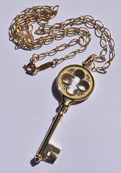 Tiffany & Co Key Diamond Necklace 18k