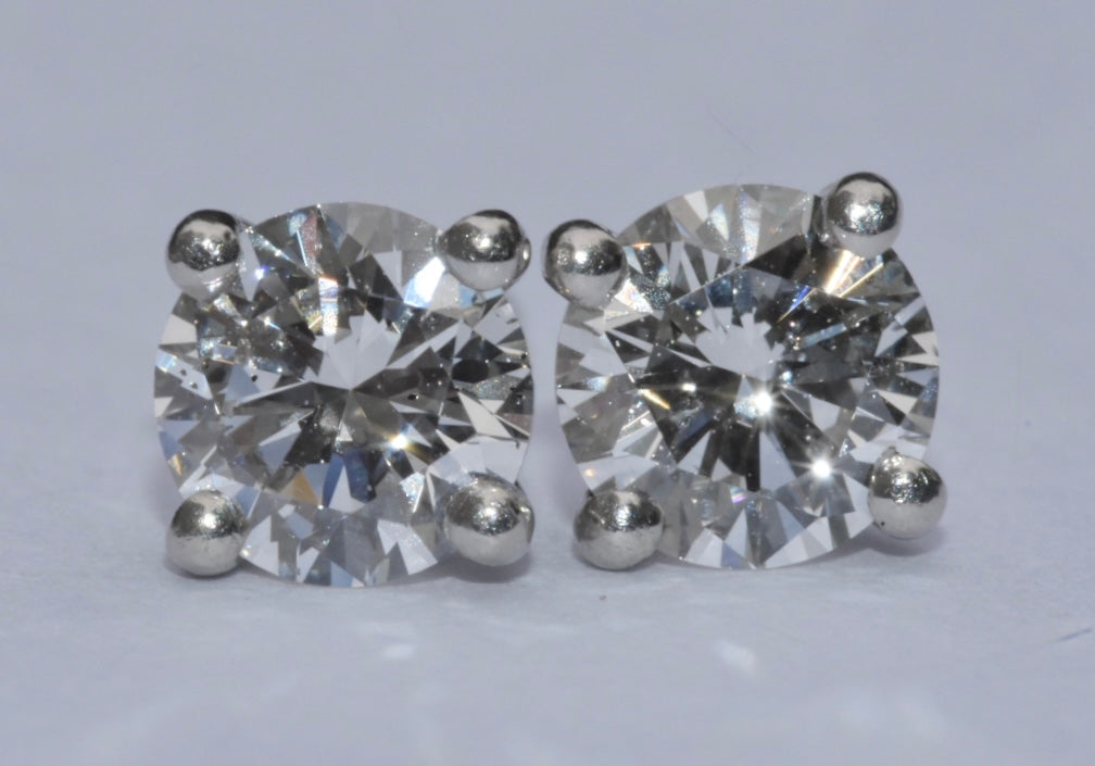 Diamond Solitaire Earrings 1.22 Ct