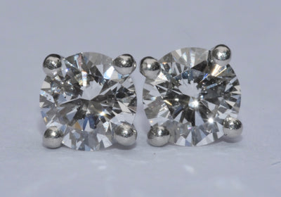 Diamond Solitaire Earrings 1.22 Ct