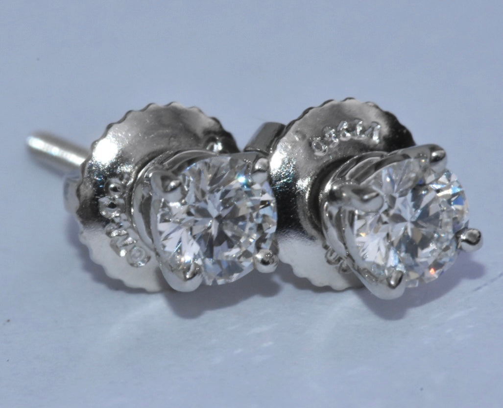 Tiffany & Co Platinum Diamond Earrings 0.40 carat