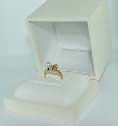 Mikimoto Dandelion Pearl & Diamond Ring 18k