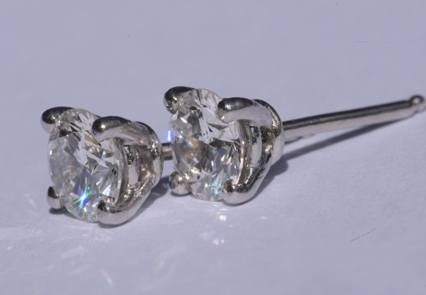 Diamond Solitaire Earrings 1.22 Ct