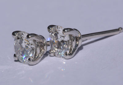 Diamond Solitaire Earrings 1.22 Ct