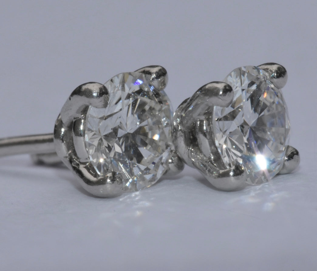 Diamond Solitaire Earrings 1.22 Ct