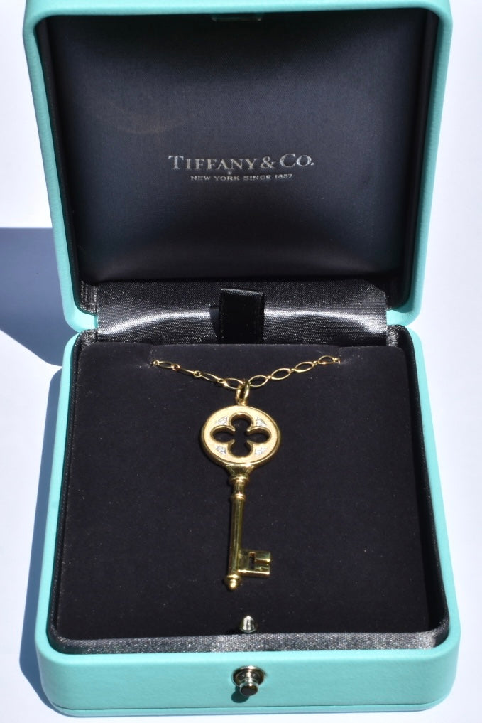 Tiffany & Co Key Diamond Necklace 18k