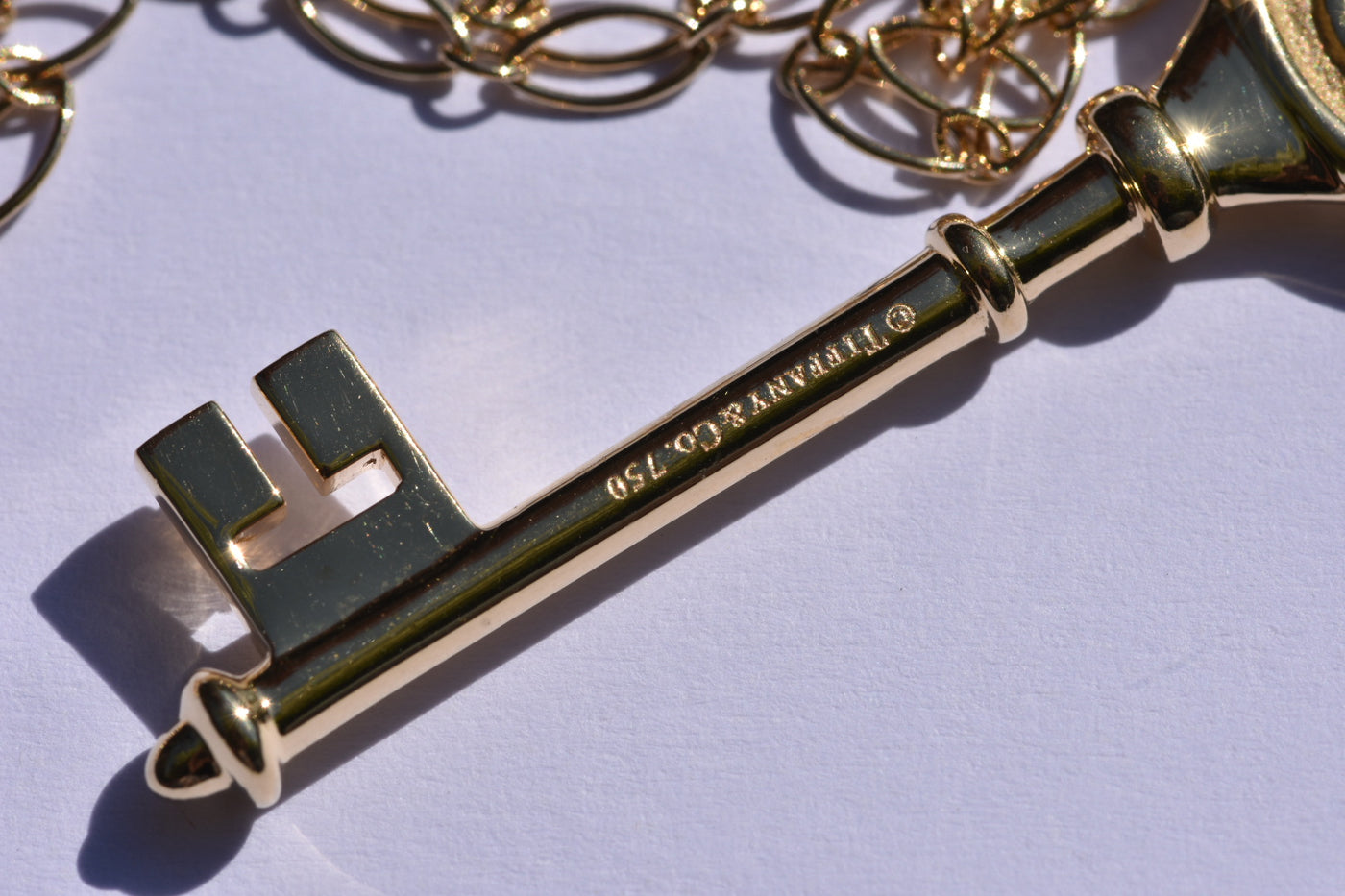 Tiffany & Co Key Diamond Necklace 18k