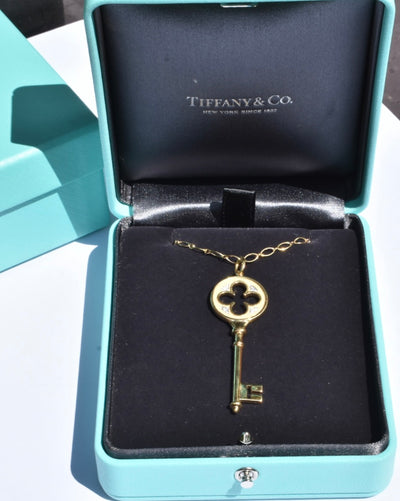 Tiffany & Co Key Diamond Necklace 18k