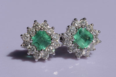 Emerald & Diamond Earrings