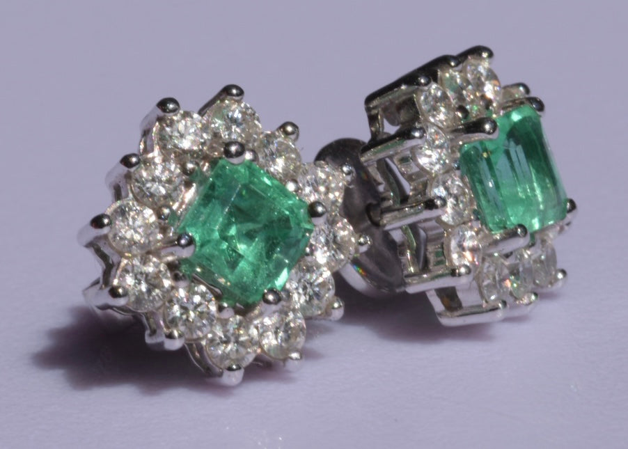 Emerald & Diamond Earrings