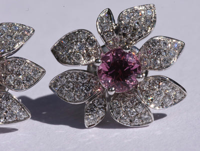 Gubelin Pink Sapphire & Diamond Earrings 18k