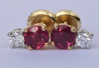 Ruby & Diamond Earrings 18k