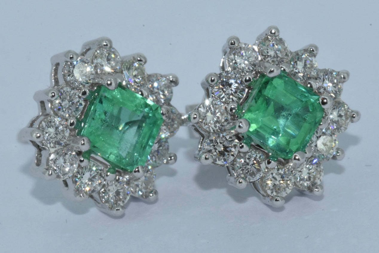 Emerald & Diamond Earrings