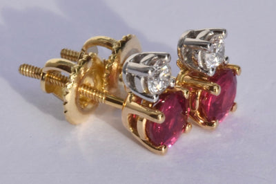 Ruby & Diamond Earrings 18k
